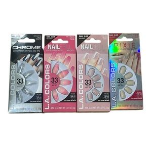 L.A. Colors Glue-On Nails - Lot of 4 sets